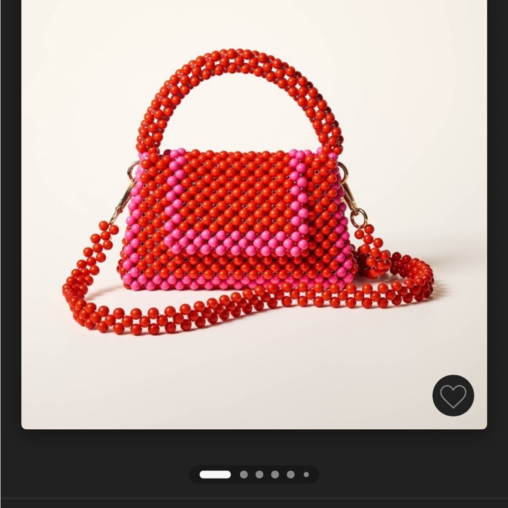 Beaded Red and Pink Handbag